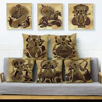 vintage india buddhism cushion cover decor cartoon pillow cover pillows case for