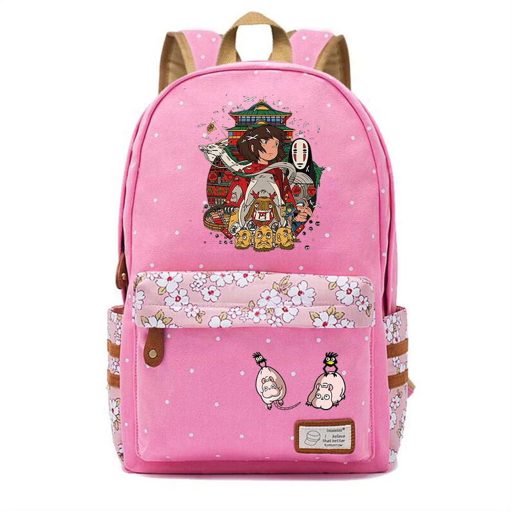 

Anime Spirited Away Canvas Backpack Casual Schoolbag High Quality Packsack Teenger Mochila Unisex Student Travel Laptop Bag