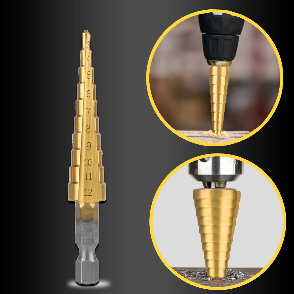 титан /кручёные/. сверло ступенчатое (4-32 мм; hss-tin) matrix 72359. сверло ступенчатое 4-32. сверло ступенчатое спиральное hss 4241(4-32мм), в блистере f-44740s forsage. сверло с титановым покрытием.