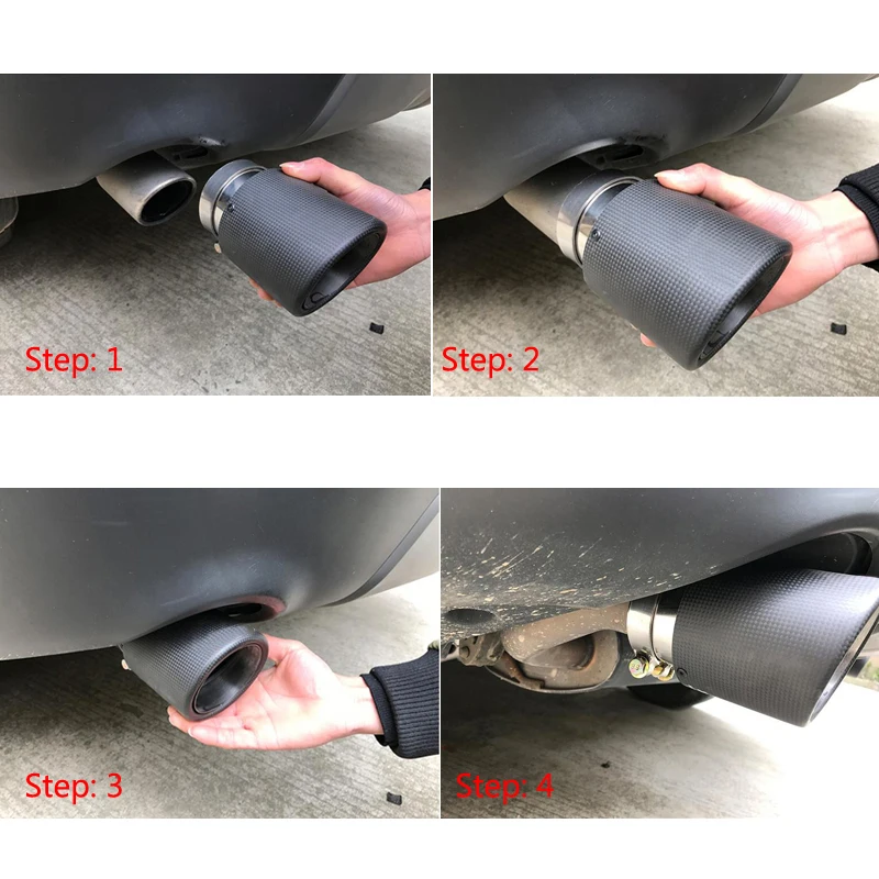 Выхлопная Муфельная насадка для автомобиля глянцевый углеродный глушитель