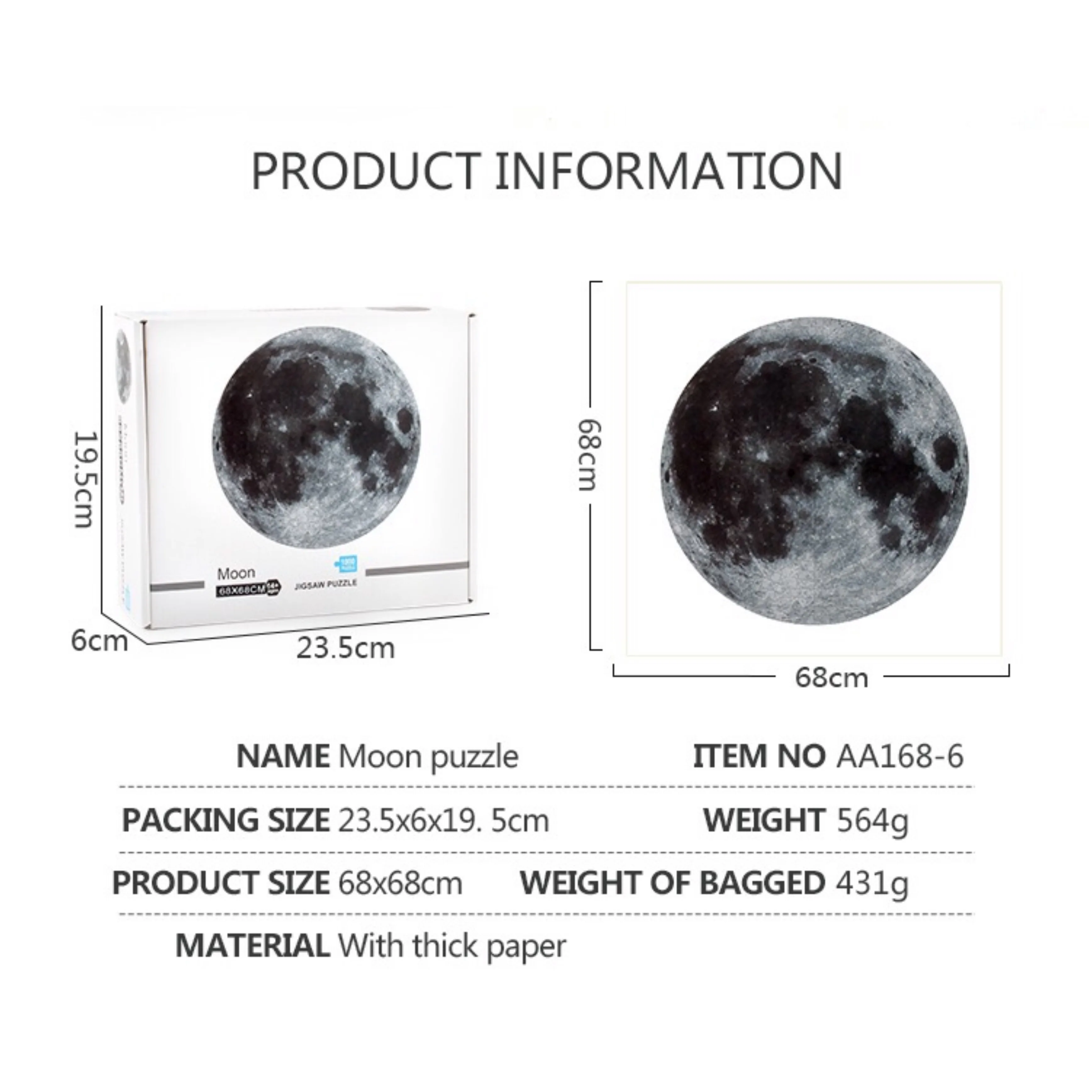 

1000 Pieces Educational Moon Earth Puzzle Decompression Planets Puzzle Toys for Children Adults Gifts