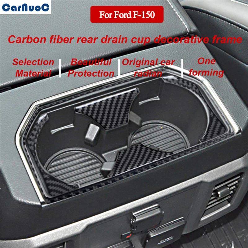 

Для Ford F-150 2017-2019 Автомобильная задняя рамка для воды рамка отделка Обложка Наклейка из углеродного волокна стикер аксессуары для стайлинга