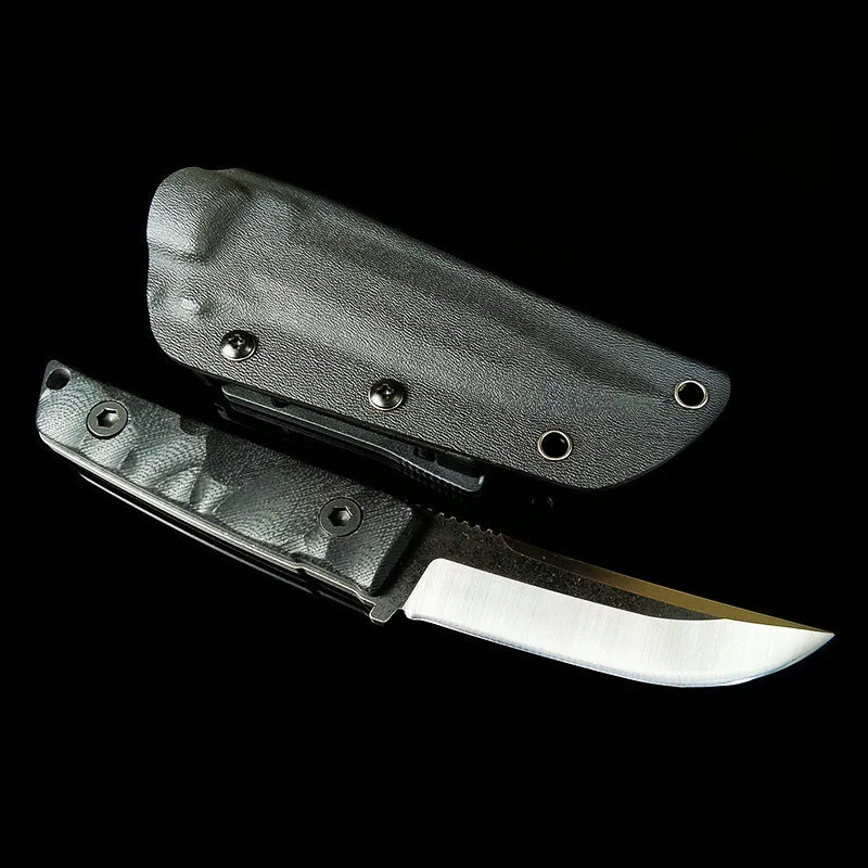 

Survival knife 58HRC Hardness Samurai Camping Hunting Knife G10 Handle Fixed Blade Tactical kydex Sheath Sharp Knife