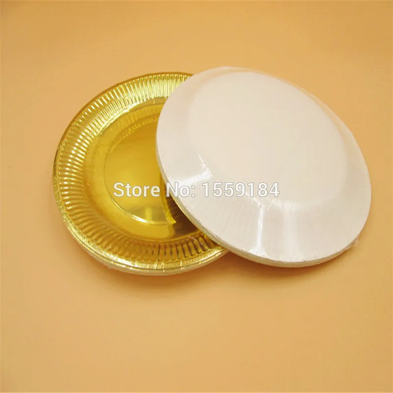 

Free Shipping 200pcs 9inch Paper Plate Table Modern Metallic Gold Foil Silver Paper Plates for Christmas Birthday Party Wedding