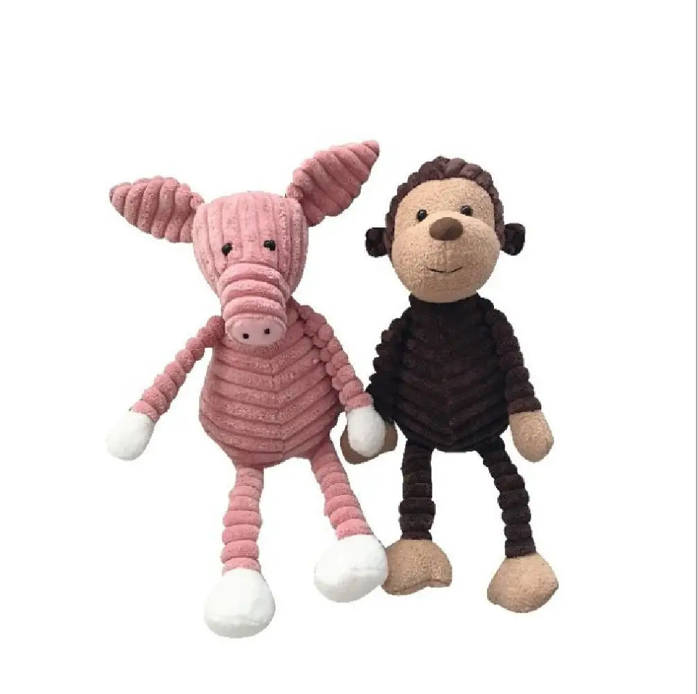 Полосатая бархатная кукла серии животных в лесу слоны львы лисы свинки утки