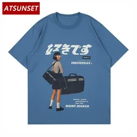 atsunset girl japanese kanji print tshirt hip hop streetwear harajuku t shirt summer short sleeve cotton pullover top
