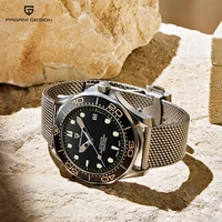 pagani design 2021 new mesh belt 007 retro men automatic watches nh35 men mechanical wristwatch curved sapphire glass top brand