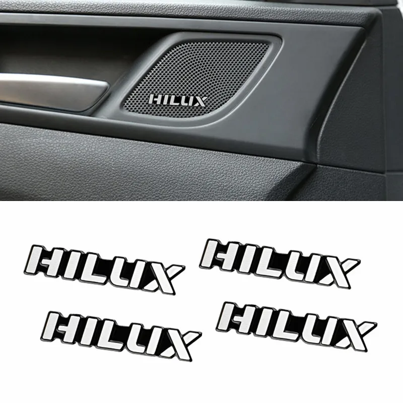 4 шт. 3D алюминиевый динамик стерео значок эмблема Наклейка для Toyota Hilux surf vigo revo 2017