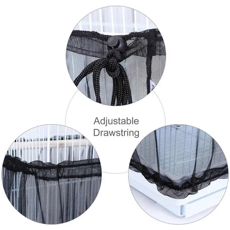 POPETPOP клетка для птиц пылезащитный чехол семян Ловца защита Регулируемая