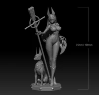 124 75mm 118 100mm resin model kits beautiful girl with dog figure unpainted no color rw 083