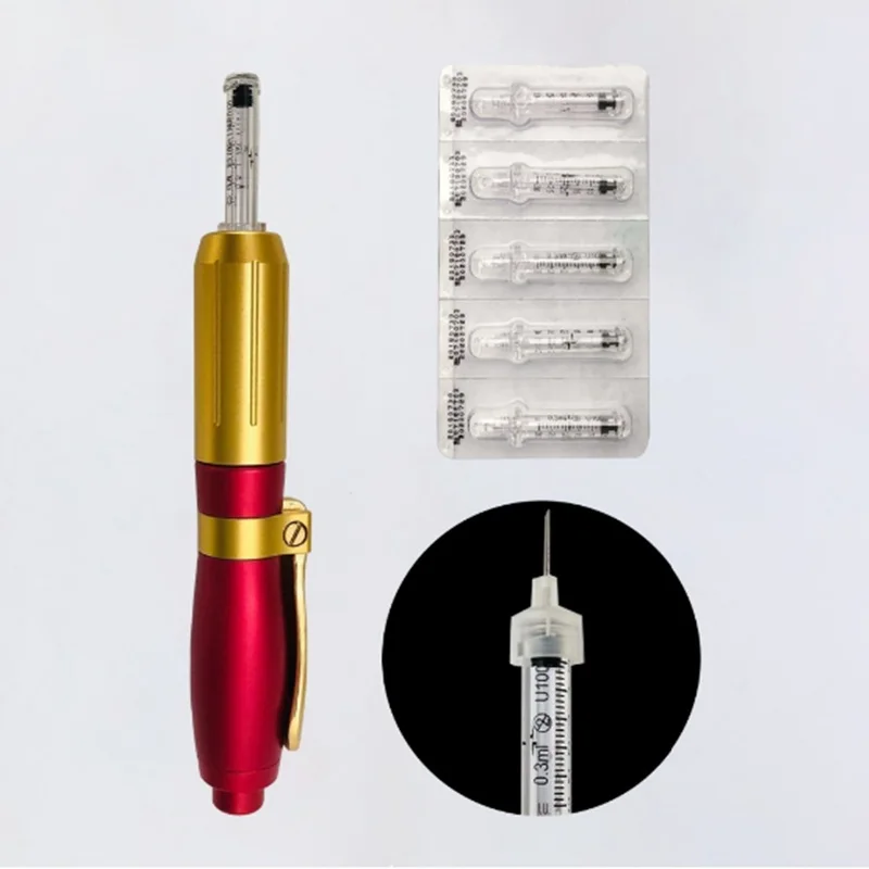 Один набор золотой красный гиалурон Ручка Шприц конвертер гиалуроновая инъекция