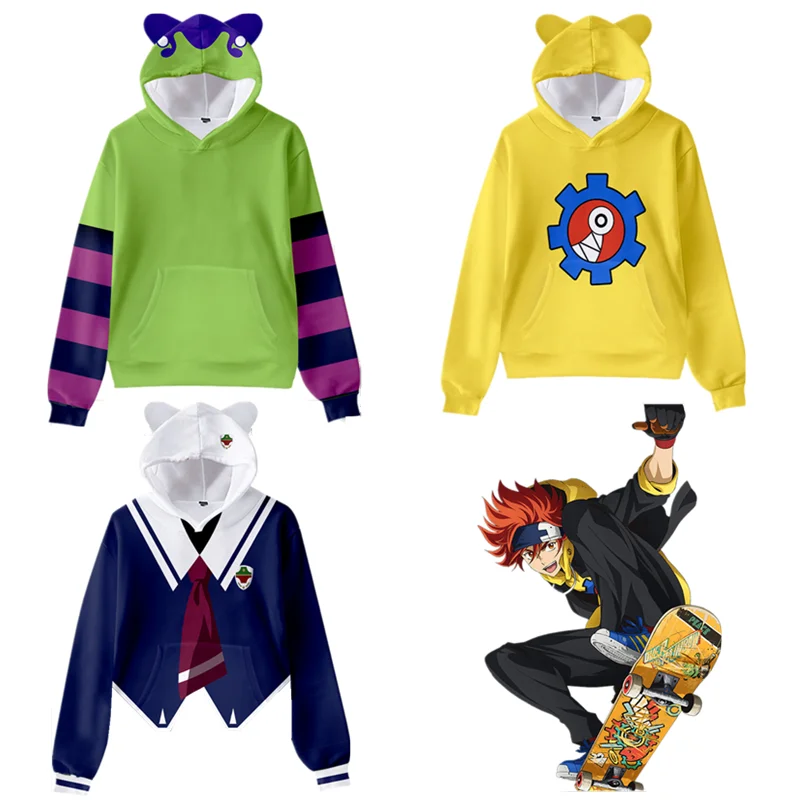 

Anime SK8 the Infinity Reki Hoodie Sport Trui Tweedelige Set Vrouwen Mannen Print Gooba Tops Sweatshirts 3D Cat ears hoodie