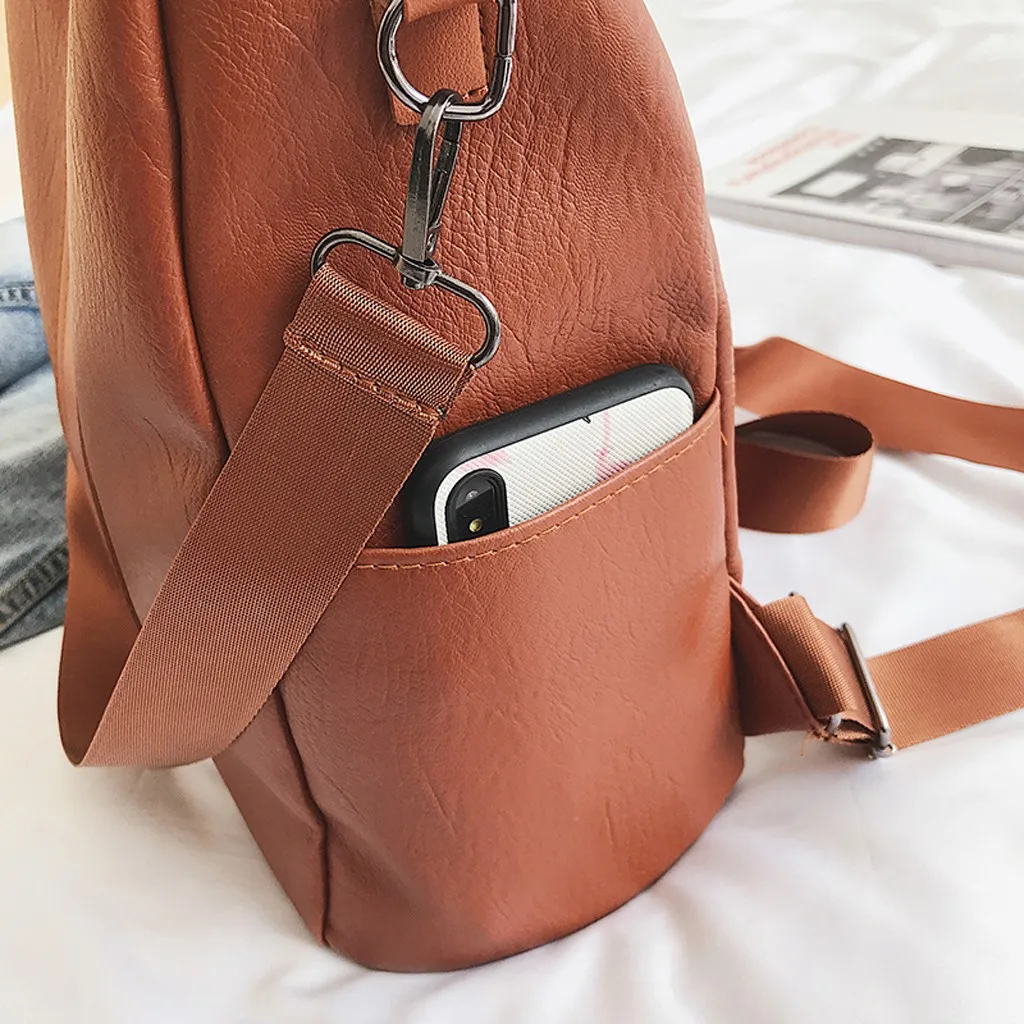 

Fashion Women Outdoor Simple Zipper Contrast Color Backpack Travel Bag Ladies Fashion Solid Color Backpack