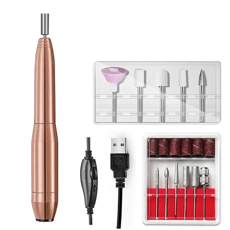 

Электрическая пилка для ногтей, USB, набор для электрической дрели для ногтей, аксессуары для ногтей для профессиональных женщин и мужчин