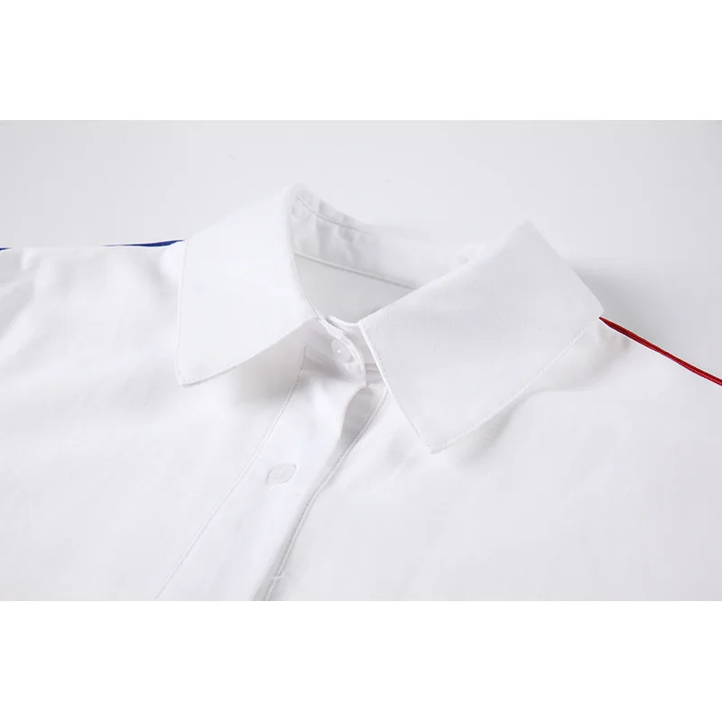 

Spring Long Sleeve Casual Women's Shirt Blouse Korean Tops and Blouses White Hit Color Ladie's Tops