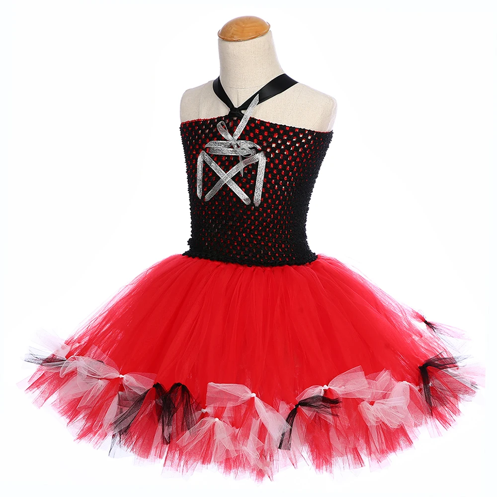 Пушистый костюм пирата платье-пачка из тюля до колена с бантом для девочек