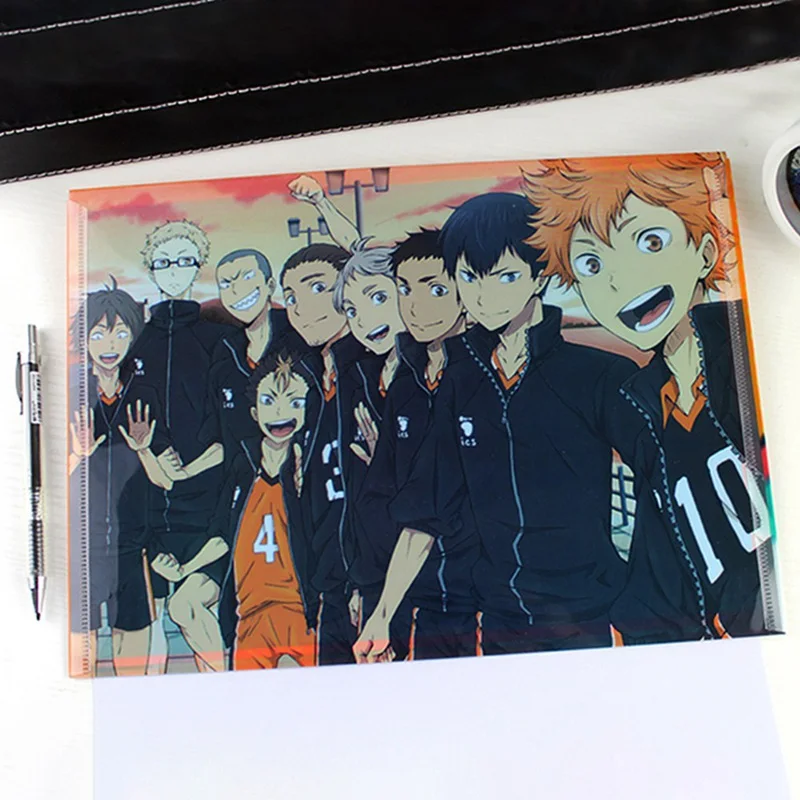 

1pcs Manga Haikyuu!! Cosplay Badges Hinata Shoyo Doraemon File Bag Document Bag File Folder Stationery