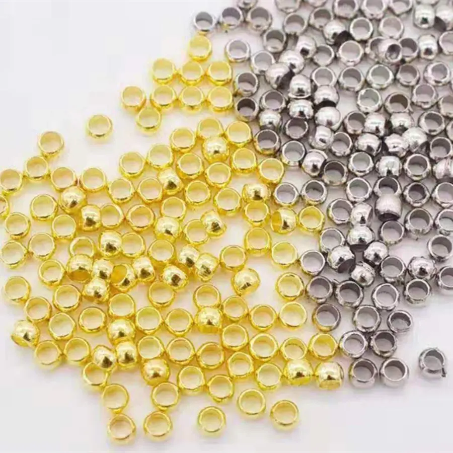 300 шт. Круглые Бусины Из Нержавеющей Стали Обжимные бусины фурнитура для