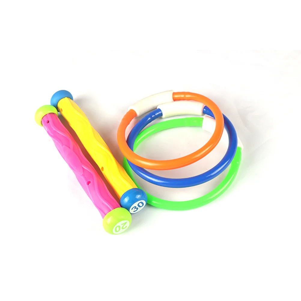 

5 PCS Colorful Diving Sticks Pool Sink Diving Ring Toys Swimming Pool Toys for Kids Diving (Random Number)