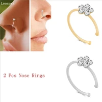 leosoxs 1 piece hot selling plum blossom nose ring nose nail thai style human body piercing jewelry