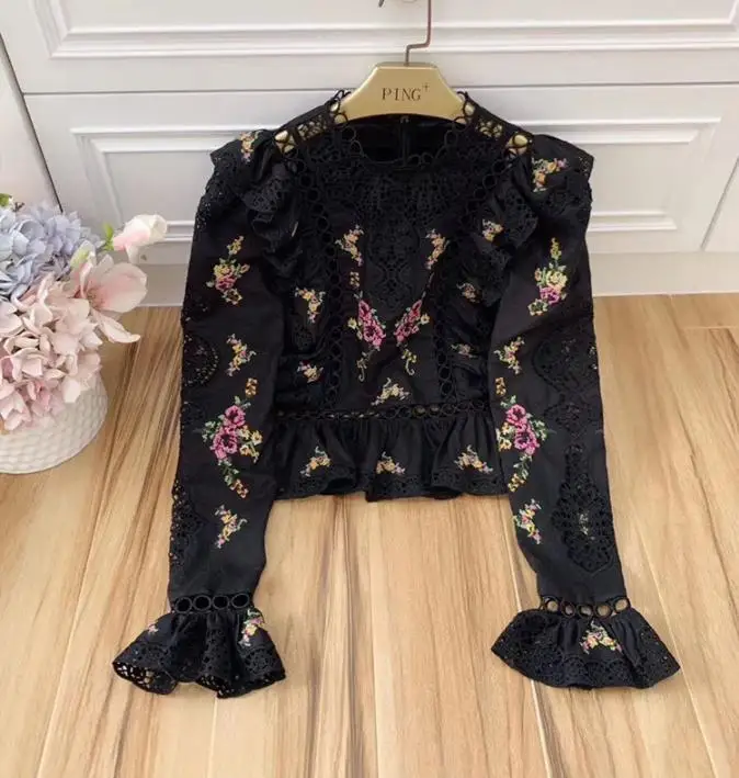 Дизайнерский осенний высококачественный пеньковый черный цветок выдалбливают