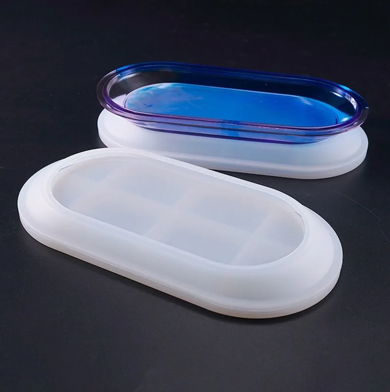 

Crystal Epoxy Mold DIY Handmade Oval Flat Bottom Dish Silicone Mould Resin Art Supplies