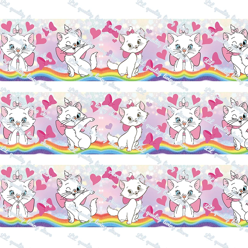Pink cat printed grosgrain ribbon 50 yards Tape Clothing Bakery hairbow gift wrapping headwear DIY decoratio | Дом и сад