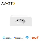 Умная розетка AVATTO Tuya, Wi-Fi, удаленная розетка, управление через приложение, стандарт UK, 10 А, работает с Google Home, Alexa Echo