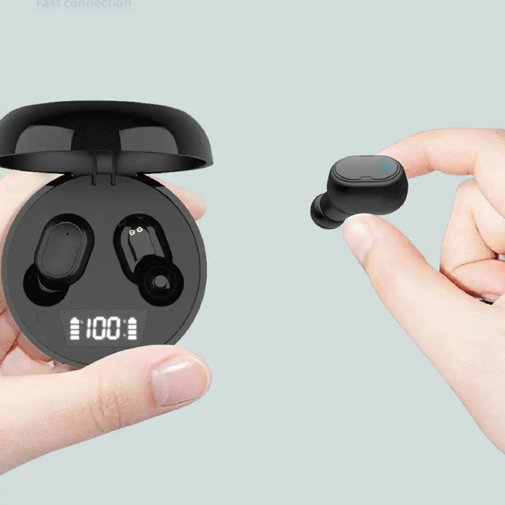 

TWS Bluetooth V5.0 wireless headset stereo with microphone power display waterproof HiFi touch control