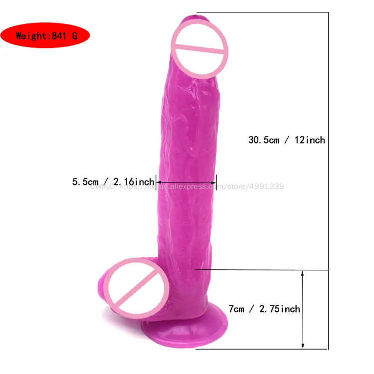 Фаллоимитатор большого размера 12 дюймов водонепроницаемый с присоской для