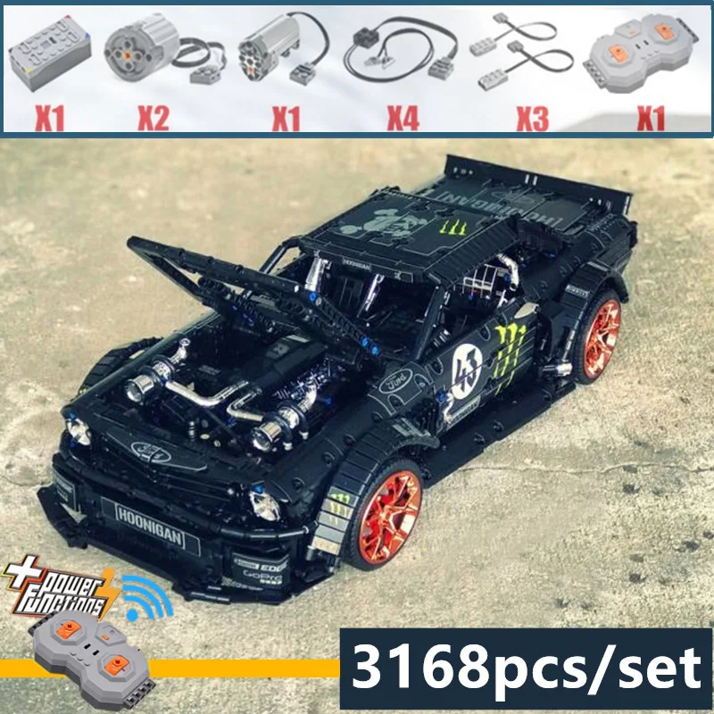 Новый 1965 Ford Mustang Hoonicorn Racing Car техническая модель совместимая с 20102 строительными