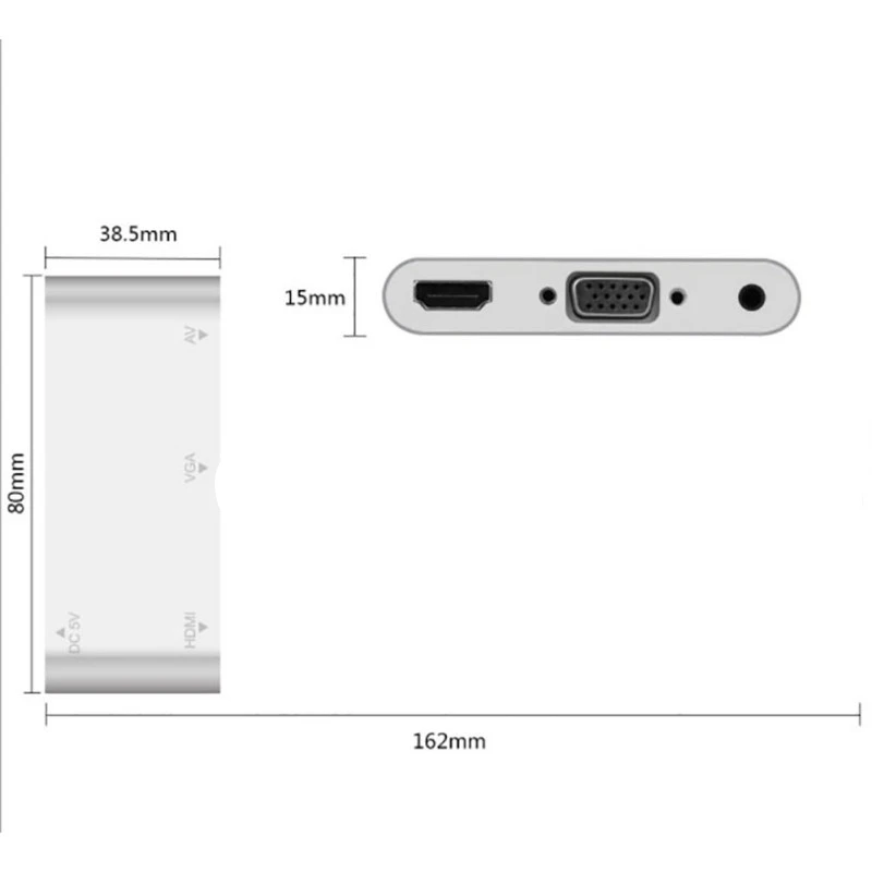 Популярный универсальный конвертер Lightning для HDMI VGA Jack аудио ТВ Кабель-адаптер для iPhone X 8 7 7 Plus 6 6S для iPad серии