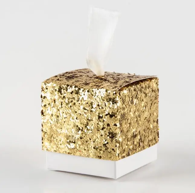 50 шт./лот Подарочная коробка с блестками подарочная упаковка для конфет