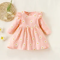 girls autumn clothes winter dress for girls long sleeve flower girl dresses sweet pink princess dress kids clothes spring 1 6y