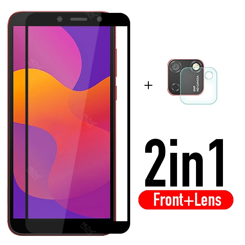 

on honor 9s glass 2in1 camera screen protector for huawei honor 9s 9 s s9 honor9s dua-lx9 safety protective glass film 5.45‘’