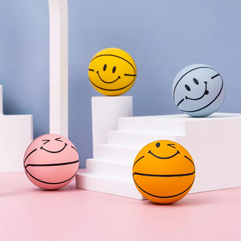 

1pc Creative Fidget toy bouncing ball children's mini trumpet basketball bounce decompression model toy rubber hollow ball