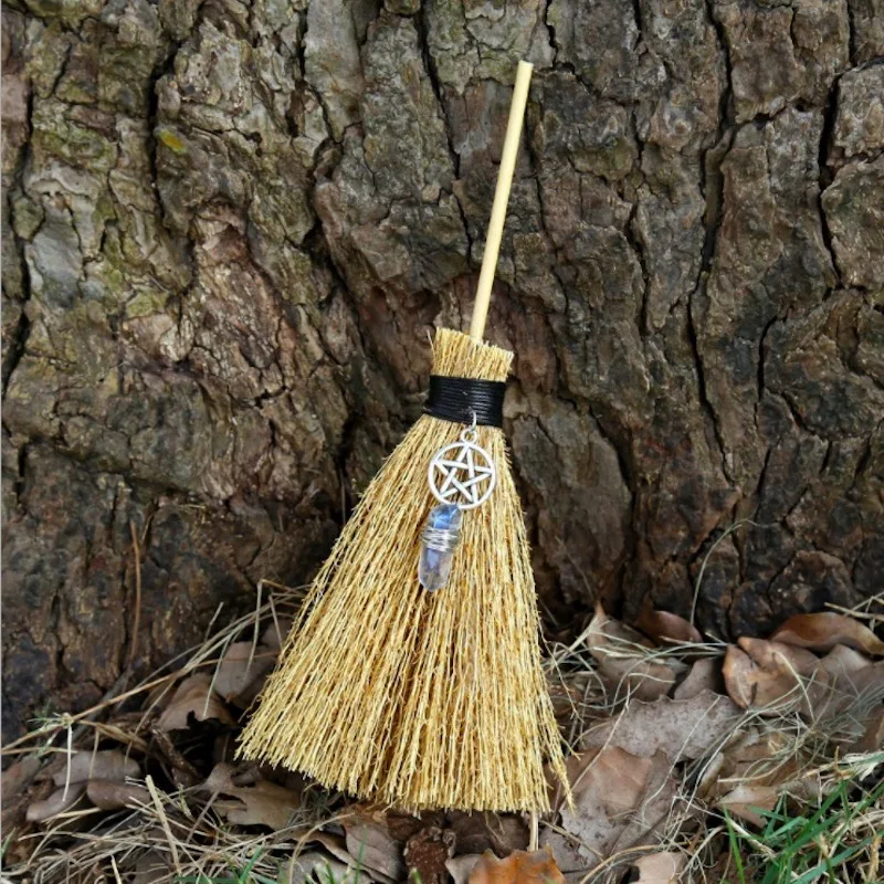 Мини ведьмы Wicca метла домашнее украшение на Хэллоуин легкие соломенные метлы