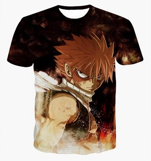 Классические футболки с аниме Фея хвост футболка принтом этериозного Нацу