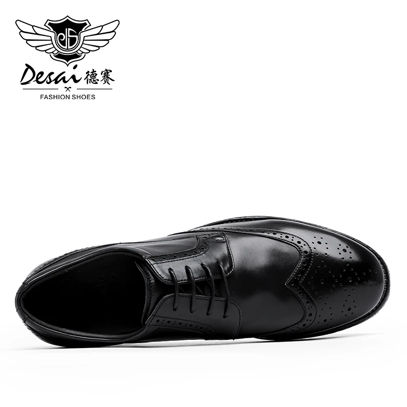 Мужские деловые туфли Desai из натуральной воловьей кожи брендовая обувь для