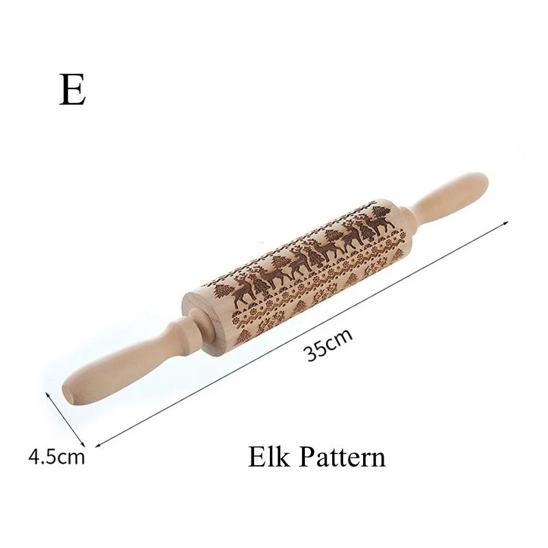 Ролик для выпечки теста торта деревянного печенья с тиснением инструмент |