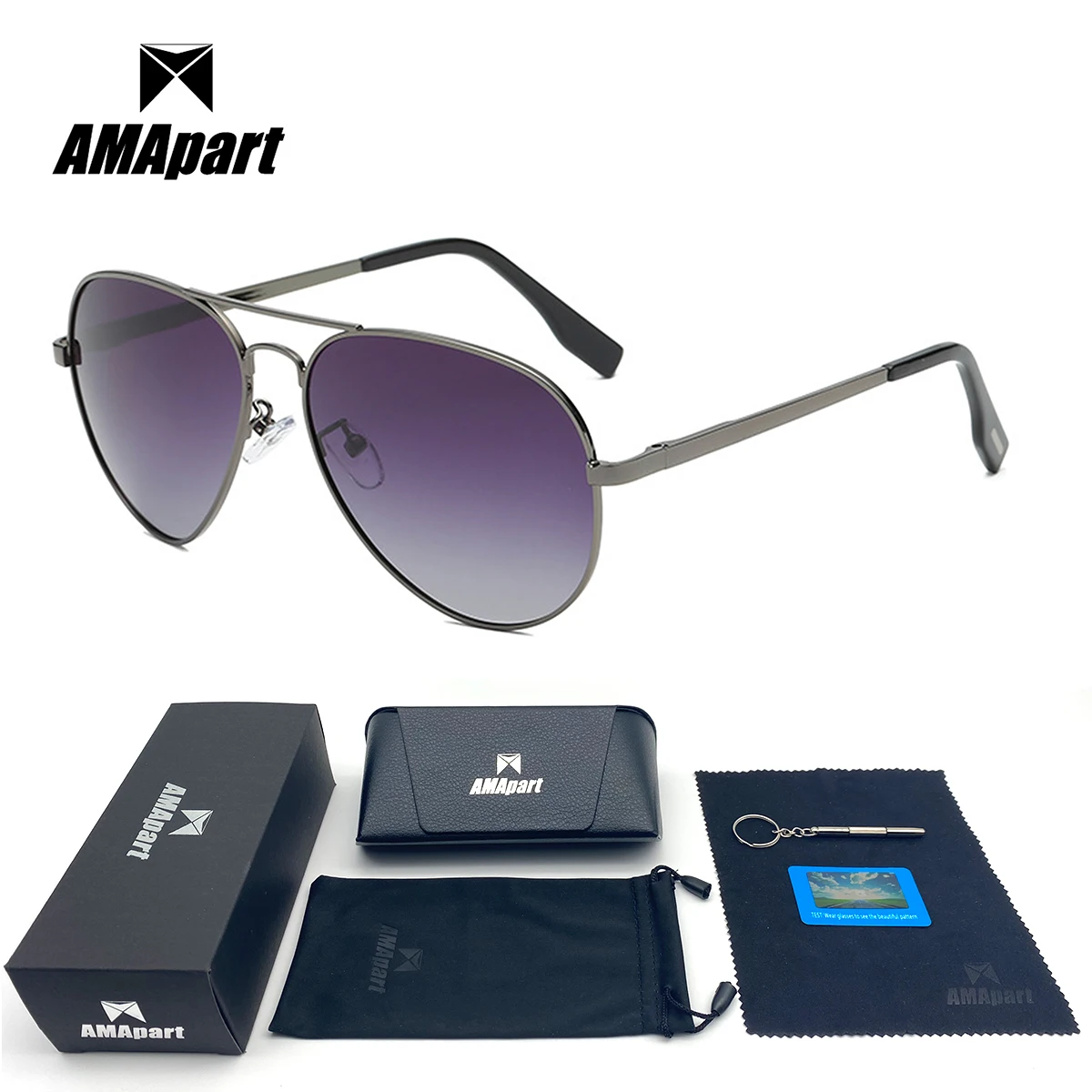 

AMApart High Quality Aviator Polarized Sunglasses For Men Women Driving Fishing Sports Outdoors UV400 Protection Anti-Glare