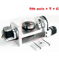 cnc engraving milling machine 4th 4 axis 5th 5 axis a aixs rotary axis with table for cnc router engraver machine with free gift