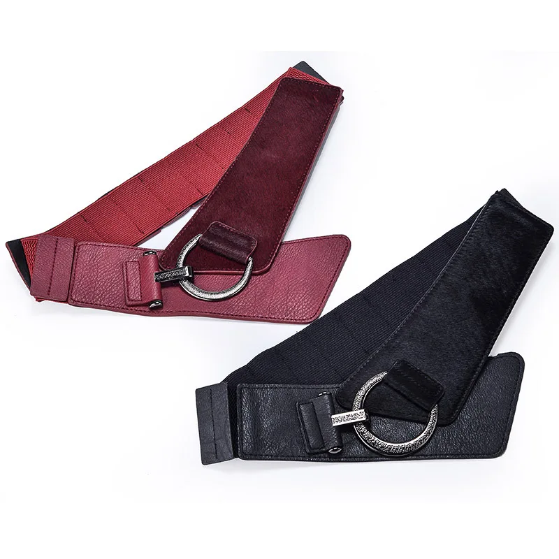 Новинка 2021 женский эластичный пояс из искусственной кожи черный широкий модный