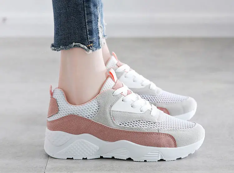 Модные летние кроссовки; женская обувь; zapatillas mujer; повседневные кроссовки; женская обувь; сетчатая дышащая женская обувь на шнуровке
