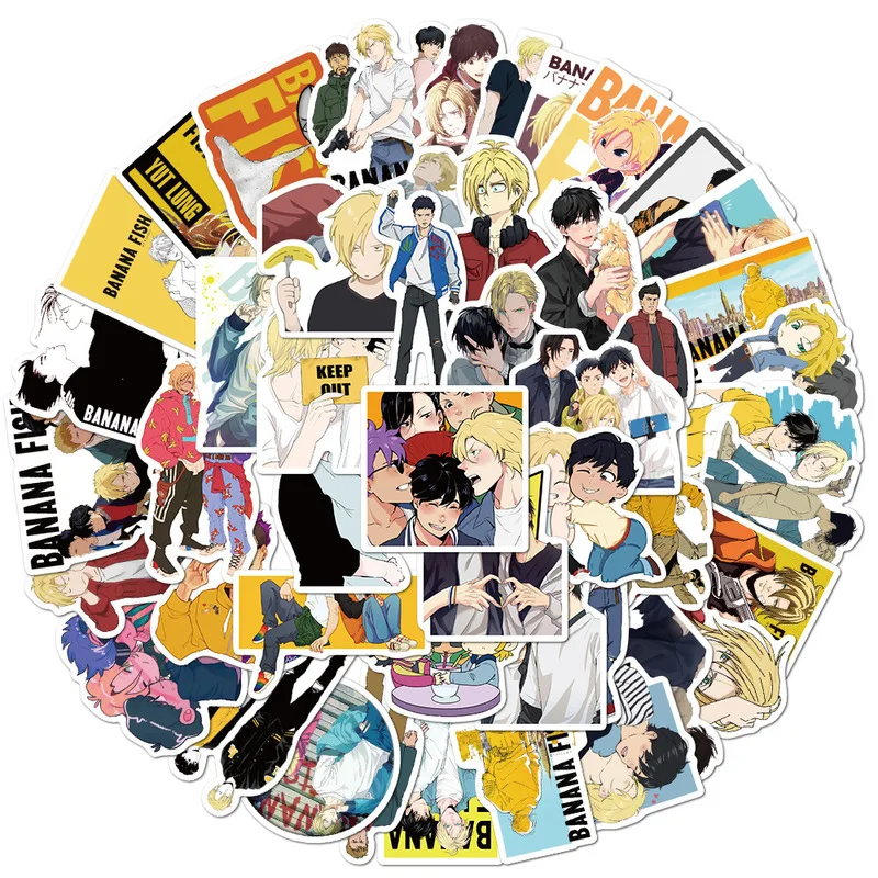 

10/50pcs Anime Sticker BANANA FISH Stickers for Laptop Suitcase Skateboard Backpack Water Bottle Pad Bicycle Waterproof Sticker