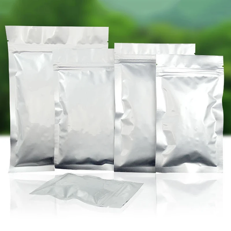 Горячие 100 шт. закрывающиеся пакеты из алюминиевой фольги на молнии плоский замок