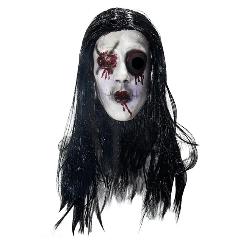 

Хэллоуин, латексное покрытие для лица, призрак, фестиваль, страшное женское лицо призрака, чехол, страшное искусственное украшение, реквизи...