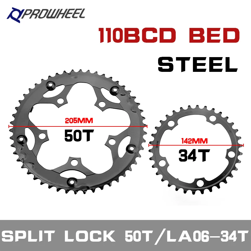 Передняя Звездочка для шоссейного велосипеда Prowheel 34T/50T 39T/53T звездочка 110BCD 130BCD