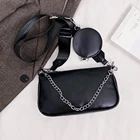 Набор женских сумок, 2 шт., мягкие, сумка через плечо из искусственной кожи, модные сумки-мессенджеры с цепочкой, сумки-тоуты для путешествий