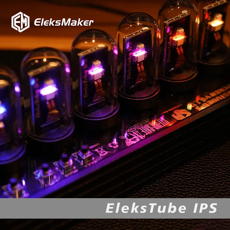 Цифровые часы Elekstube IPS Nixie Tube, электронный календарь, 6 битный ЖК дисплей с отображением времени и фото, креативное Ретро украшение для стола, ...